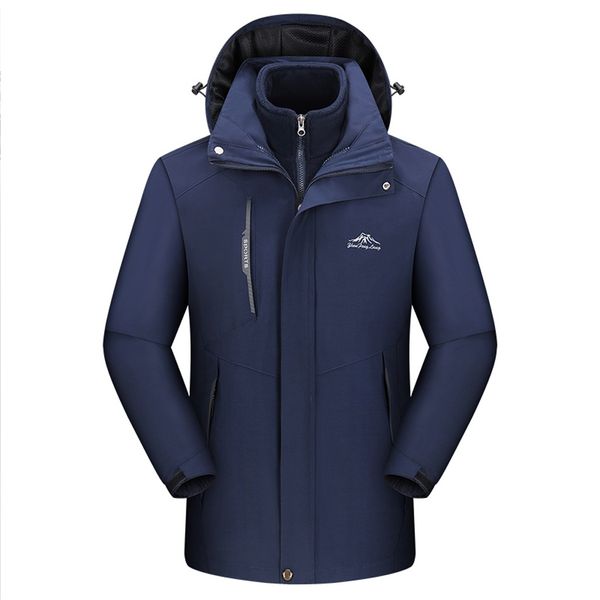 

men jackets plus size winter coat men's casual fashion men's waterproof hoodie detachable breathable sport two-piece set y104, Black;brown