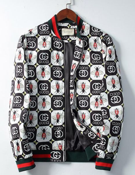 

2019 luxury jackets classic men and women windbreaker luxury jacket hooded luxury bee print jacket designer brand jackets--6322, Black;brown