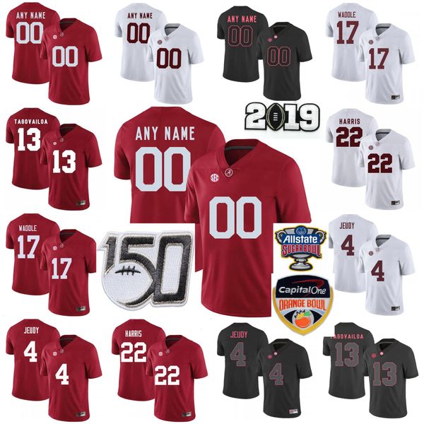 

пользовательские alabama crimson tide американский футбол джерси дети молодежь патрик сертейн ii джерси devonta смит мак джонс генри ruggs i, Black