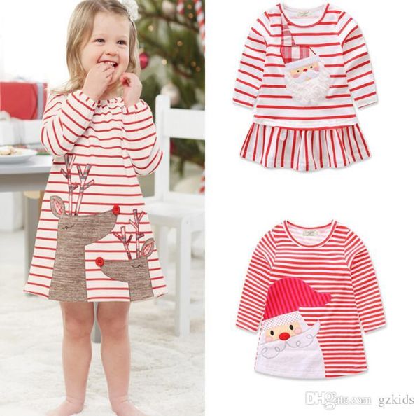 

santa claus dress girl party dress short sleeve baby girl clothes kids jersey dress princess clothes for children clothing, Red;yellow