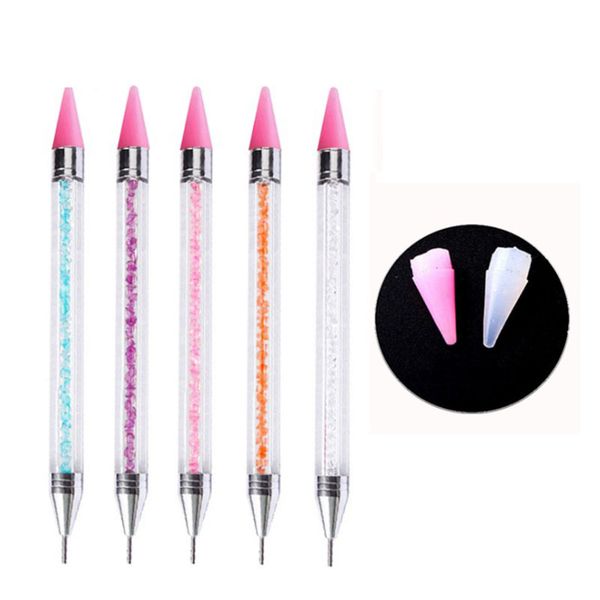 

5 color nail dotting wax pencil head replaceable wax head for nail dotting pen beads rhinestones gems picker self-adhesive, Silver