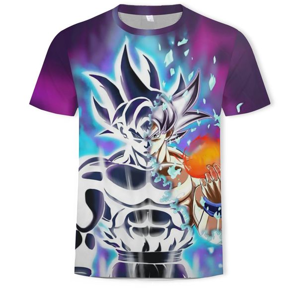 

2019 seven dragon sun wu air 3d printing short sleeve, White;black