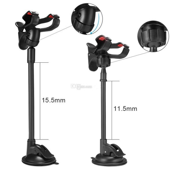 

universal long arm car holder mount with clip suction cup 360 degree rotated windshield phone holder for 4.7 inch 6.8inch cellphone