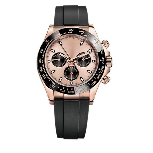 

m116515ln movement ceramic mens watch 2020 series 40mm gold dial rose black classic mechanical automatic bezel rubber strap sports jgpl, Slivery;brown