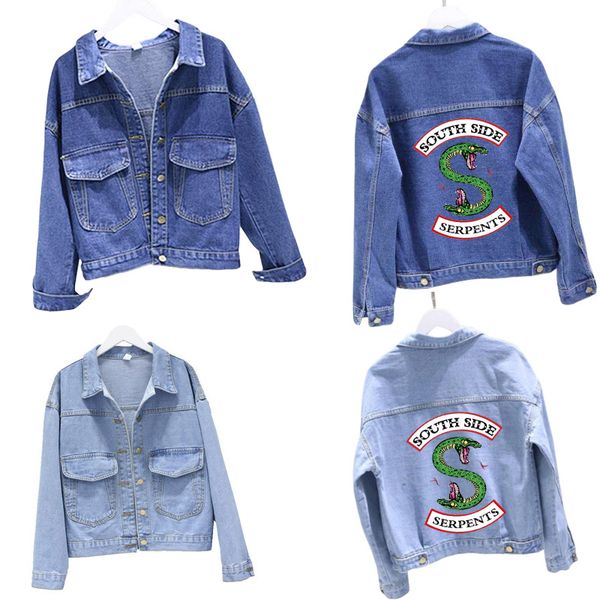 

riverdale jacket blue jeans blue denim riverdale southside snake, south side snake hoodie archie netflix, Black;brown