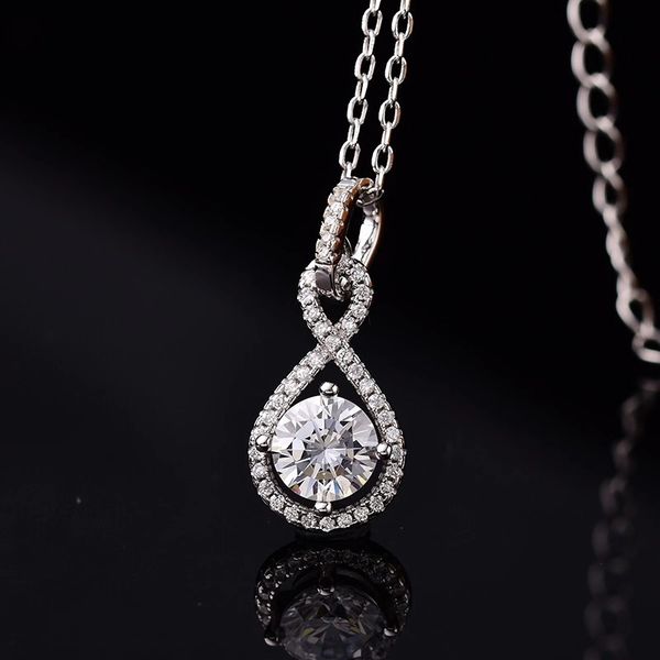 

poetry of jew store s925 silver necklace round 1.00ct d vvs classic necklace send his girlfriend to send the wife gift