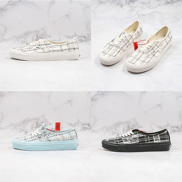 

vault og lx barneys tweed canvas shoes men women white black blue low skateboard sport trainers vintage casual sneakers szie36-44, White;red