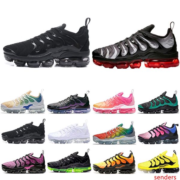 

2020 tn plus triple black white mens women running shoes white red eagles hyper violet mens trainers designer sports sneaker 36-45