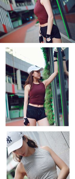 

ropa-де-йога cut назад открыть crop top женщины slim fit gym tank tops спортивный жилет сплошной running top training танки, White;red