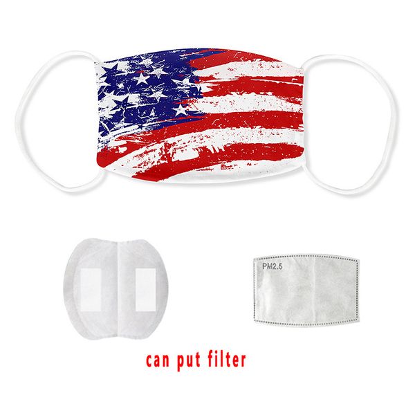 

ng american flag face mask for children 3d printing dustproof breathable washable protection face mask