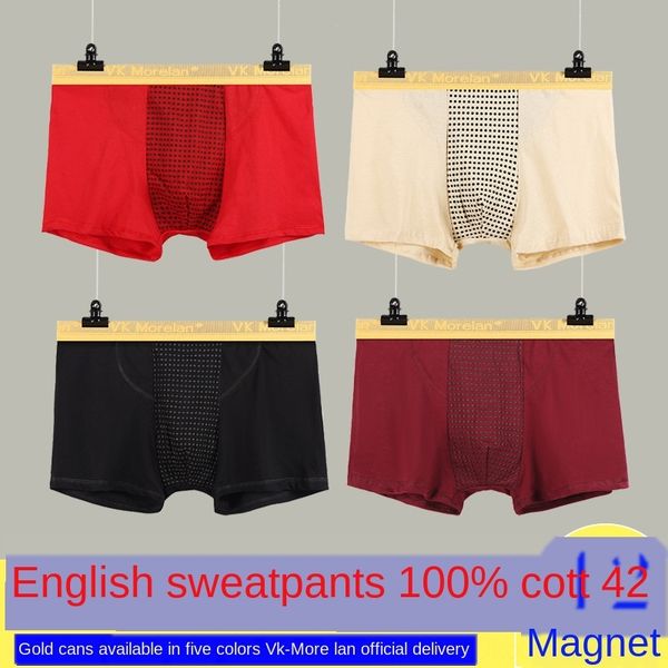 

vkmorelan pure cotton british 42 magnetic men's underpants underwear flat pants health underwear men's, Black;white