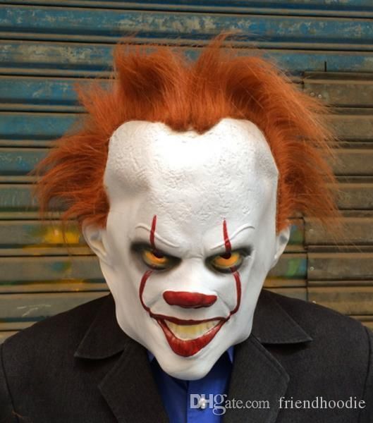 

clown echo mask cos head cover electroplating mask cosplay costume movie stars party stage clown latex mask, Silver