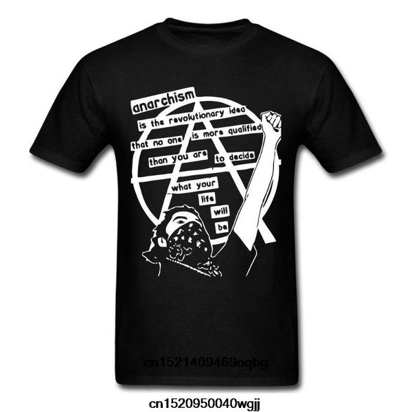 

anarchism revolutionary idea chose your life proud man t-shirt man fashion round collar t shirt o-neck tee shirt, White;black