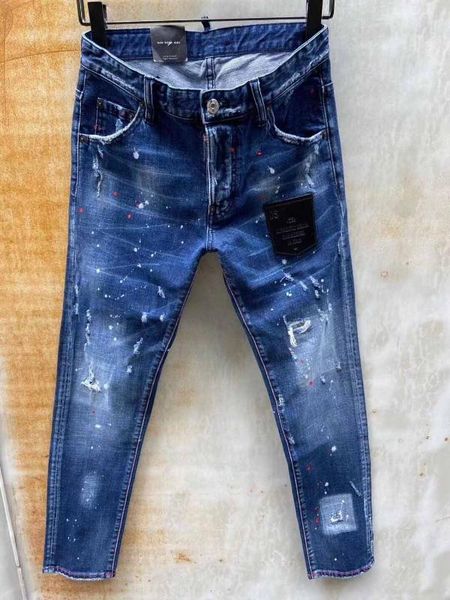 

dsenqi new men jeans ripped for men skinny jeans pants mens outwear man pants 9120, Blue