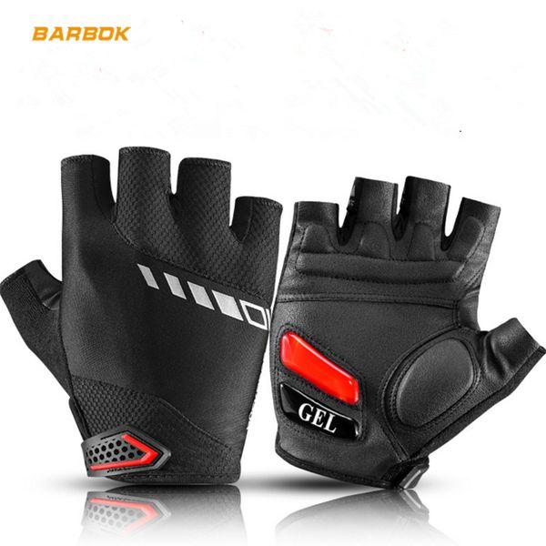 

rockbros gel liquid silicone motorcycle gloves road bike half finger mtb leather men shockproof non-slip sports gloves for moto, Black