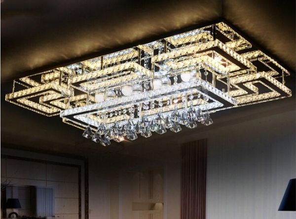 Plafoniere Quadrate Soffitto : Acquista plafoniera di cristallo moderna lusso led