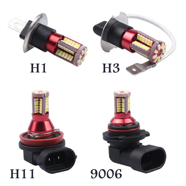 

h1 h3 h11 9006 high power 57 led head front fog lights bulb lamp auto car 12v super white 6000k car styling replacement bulbs