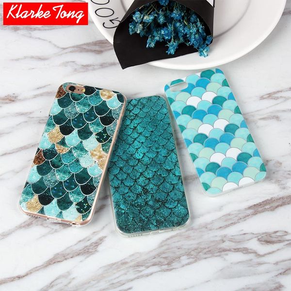 

glitter blue mermaid fish scale phone case for iphone 11 6s 5s se 7 8 7plus xs max xr soft silicone cover coque