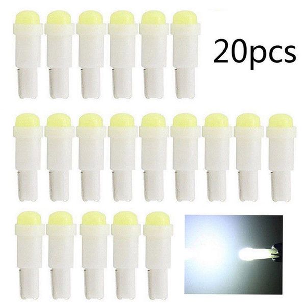 

20pcs/set 12 v white t5 led bulb cob w1w lamp car interior dashboard gauge instrument light