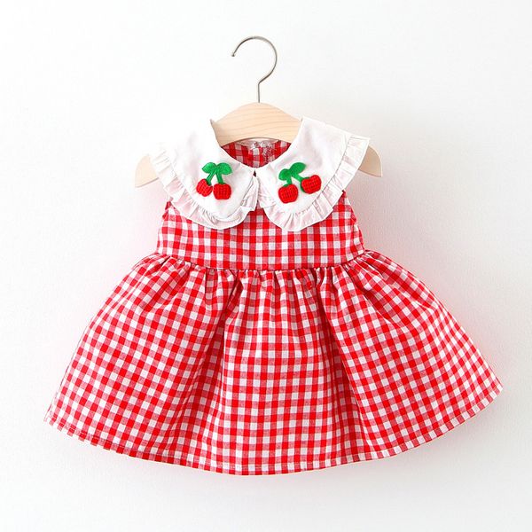 

2020 new summer babys dress toddler girls summer princess dress kids baby party wedding sleeveless dresses, Red;yellow
