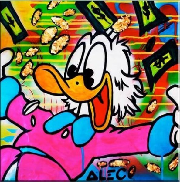 

alec monopoly oil painting on canvas graffiti art scrooge money suprise home decor handpainted &hd print wall art canvas pictures 191101