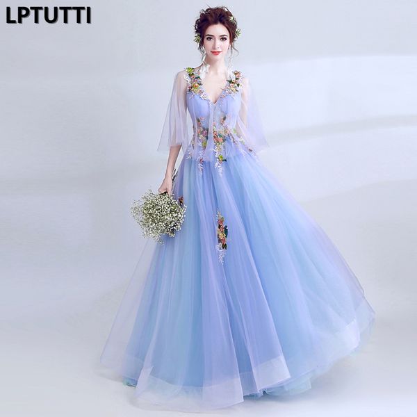

lptutti appliques embroidery new for women elegant date ceremony party prom gown formal gala events luxury long evening dresses, White;black