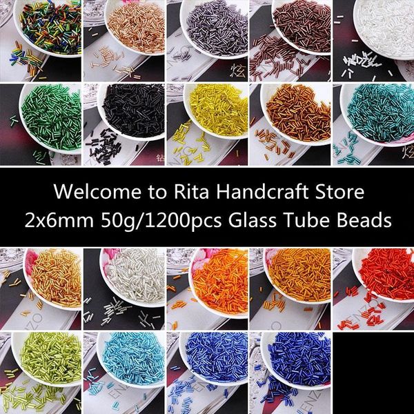 

оптовые моды 2 * 6ммы 50г 1200pcs чешское стекло сыпучего seed spacer tube стеклярус для изготовления ювелирных изделий diy garment аксессуа, Crystal