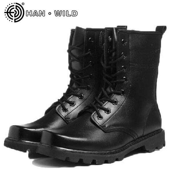 

steel toe men shoes outdoor army boots men's desert tactical boot shoes men leather boots combat ankle, Black