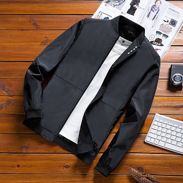 

brand jacket thin windbreaker zipper korean style jackets mens outwear sunscreen jaqueta male coat size, Black;brown