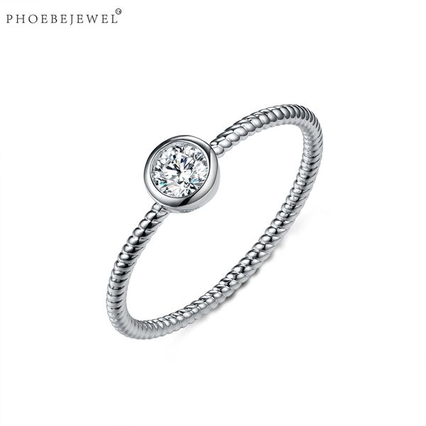 

phoebejewel simple mini cz rings women silver color party wedding fashion jewelry, Golden;silver