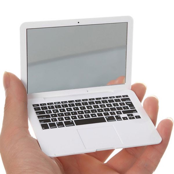 Bonito Maquiagem Mini Bolso Laptoto Laptop Clear Mulheres Mulheres Cosméticos Beleza Espelho Moda Notebook Form Form Mirror Book