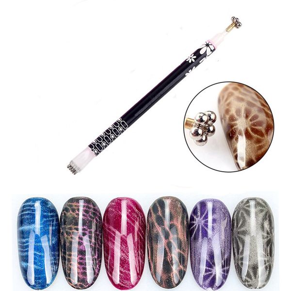 

dual headed nail art cat eye magnetic pen magic magnet stick for cat eyes gel polish diy flower nail beauty manicure tool