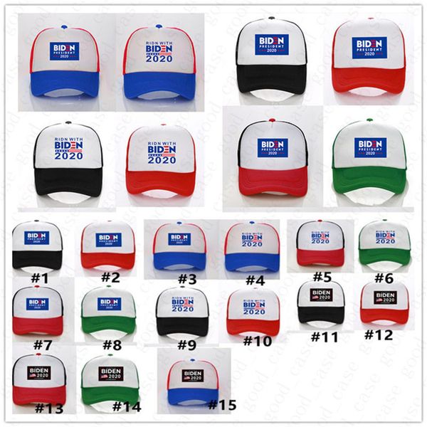 

15 colors biden president 2020 hat ridn with biden letters print baseball caps ball hat mesh patchwork summer visors outdoor sports d6507, Yellow