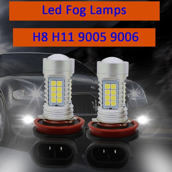 

2pcs h8 h11 9005 9006 hb3 hb4 led fog light bulb super white 6000k 36pcs 3030 chips car driving fog foglight bright lamp 12v 24v