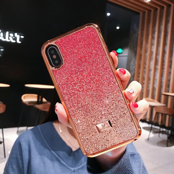 

bling swarovski glitter xr phone case for apple iphone xs max/xr 8/7/6 plus unque rhinestone shiny sparkle cover cute girly bumper