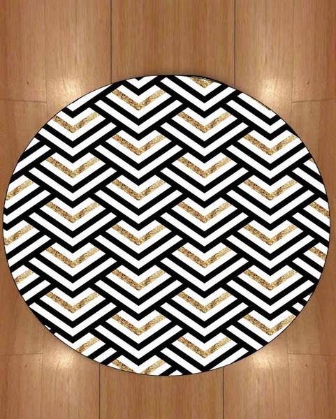 

else golden yellow black gray geometric bias lines 3d print anti slip back round carpets area rug for living rooms bathroom