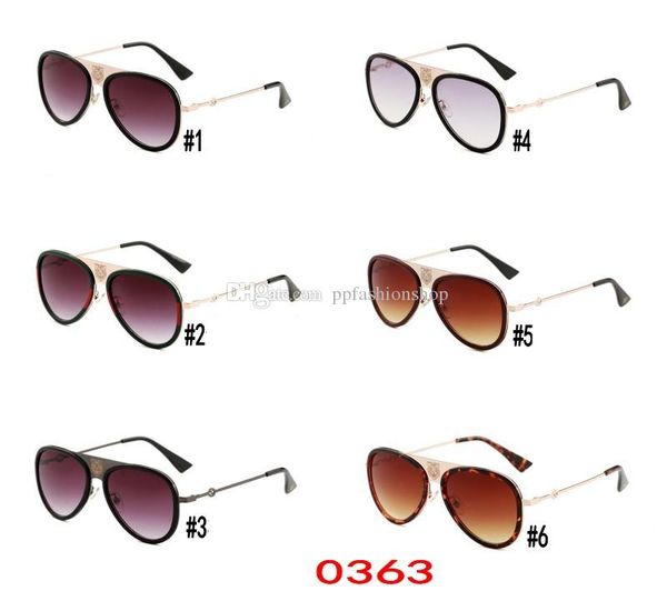 

new glasses head brand retro sunglasses bee fashion package tiger uv400 color sun red full glasses 6 green classic 0363 crcal, White;black