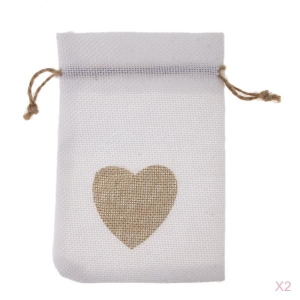 

20pcs burlap jute drawstring pouch gift bags sack wedding party favors