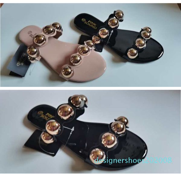 

2020 slippers women summer ladies shoes woman fashion casual string bead flats flip flop slides outdoor slippers beach shoes d08, Black
