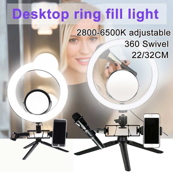 

120 led ring light stand kit dimmable 6500k camera phone pgraphy for youtube selfie makeup live usb plug 360°-swivel
