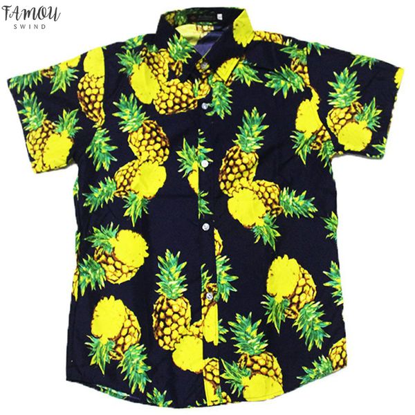 

womens clothing women lovers shirt fashion summer hawaiian style pineapple printing short sleeve shirt female clothes, White