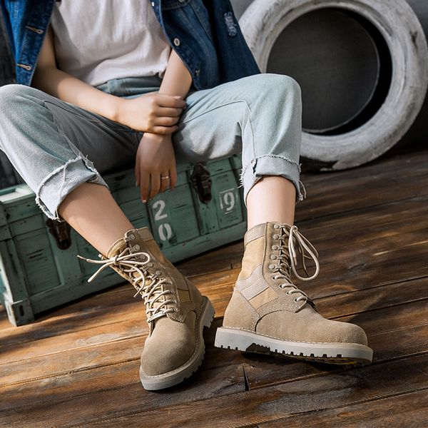 

2018 new outdoor military boots tooling boots leather couple climbing martin boots -65