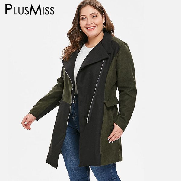 

plusmiss plus size 5xl warm duffle long blend wool coat women winter oversized outerwear autumn overcoats jackets xxxxl xxxl xxl, Black