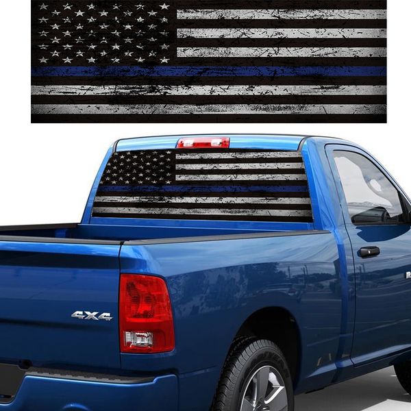 

flag blue stripes pickup truck rear window decal suv car sticker