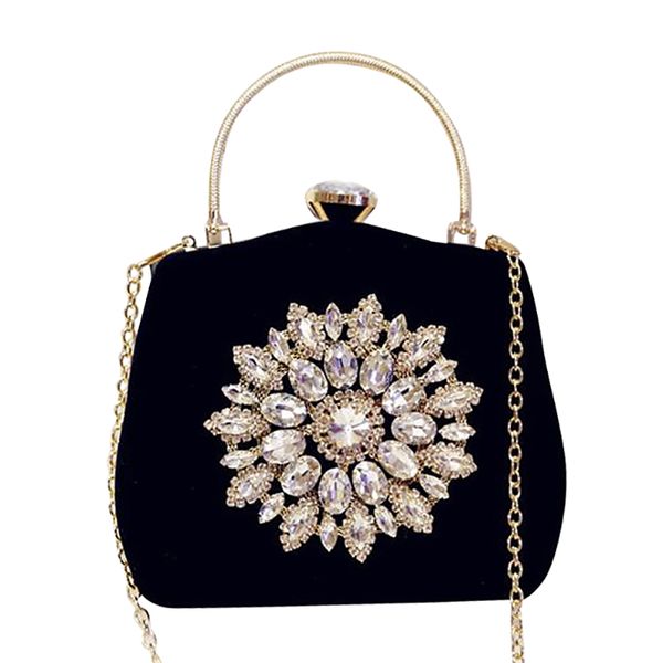 

diamond sun fowers evening bags wedding clutch bags for girls party dinner with chain
