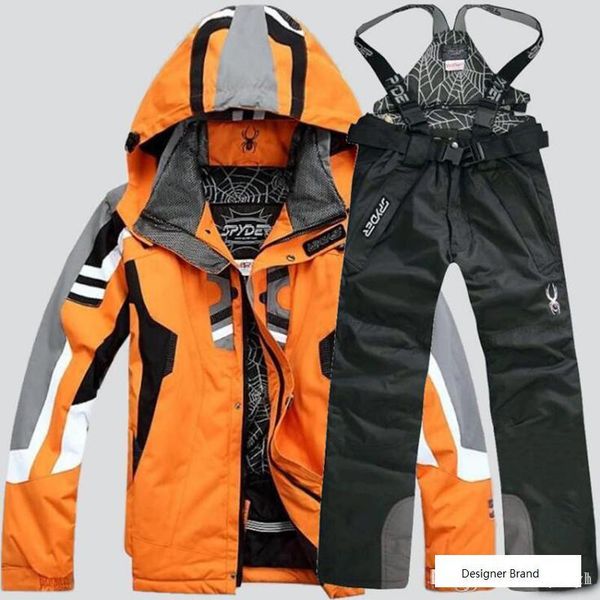 

Spider brand hiking kiing jacket for men new fa hion camping kiing uit jacket and pant men luxury 2pc port uit hipping, Black;brown