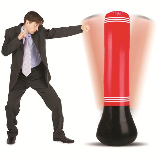 

1.5m inflatable punching bag column stand fitness kick boxing training tumbler sandbag for kid bb55