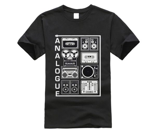 

analogue t shirt audio equipment, White;black