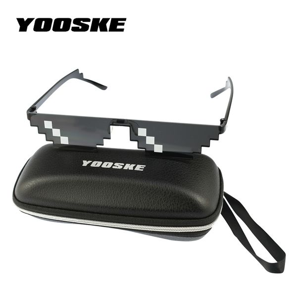 

yooske deal with it sunglasses men thug life glasses women vintage black mosaic plus polygonal 8 bits eyeglasses style pixel, White;black