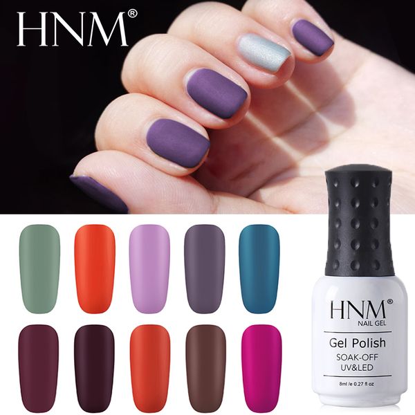 

hnm 8ml matte one step gel nail polish 3-in-1 uv led one step gel varnishes no need base coat manicure lacquer lucky varnish, Red;pink